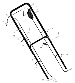 Part Location Diagram of 672666E700 Briggs and Stratton Handle, Upper (Black)